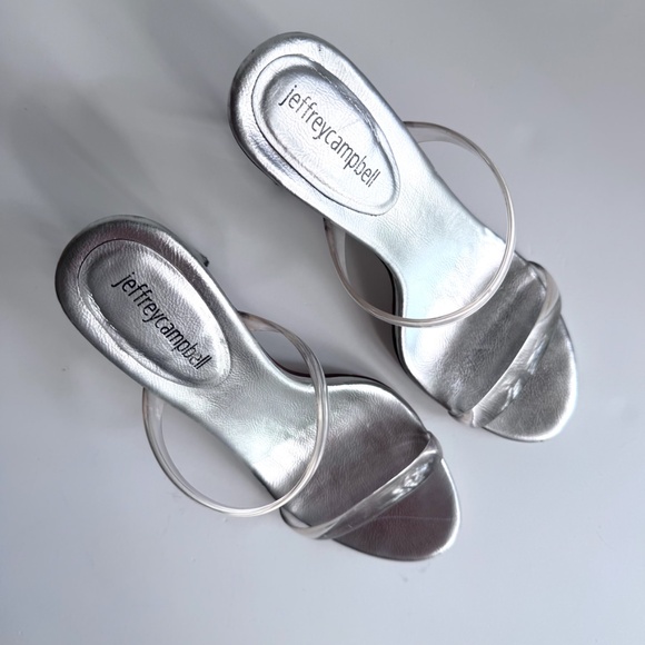 Jeffrey Campbell Y2K Clear Silver Metallic size 7.5 Heels - Picture 10 of 12